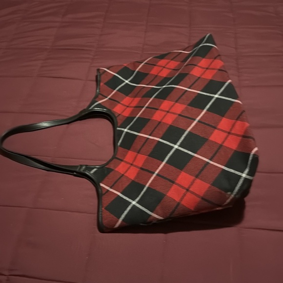 Victoria Secrets Red and Black Plaid Tote Bag - Picture 4 of 9